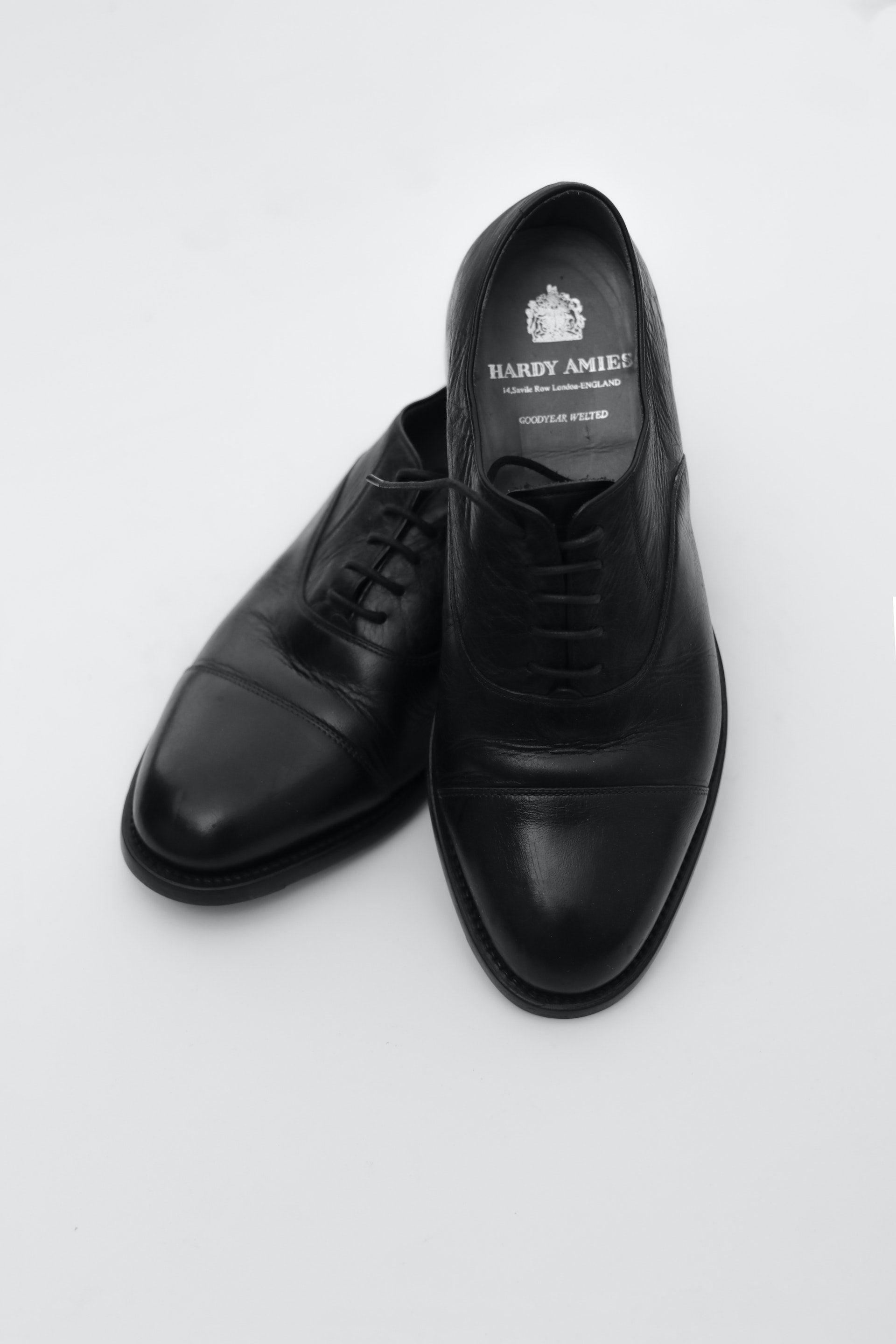 Hardy Amies Men's Black Leather Dress Shoes