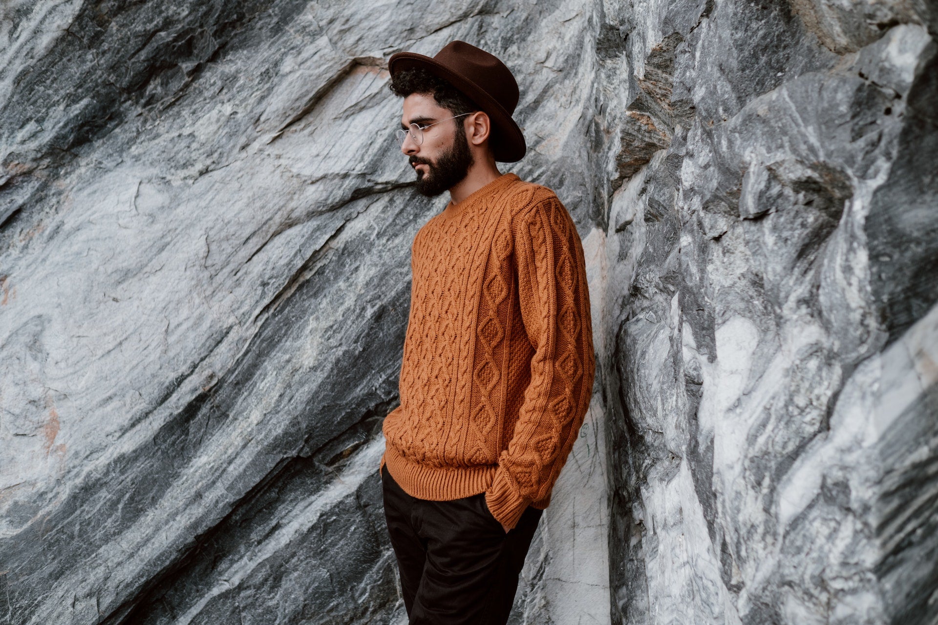 Men's Brown Knitted Sweater