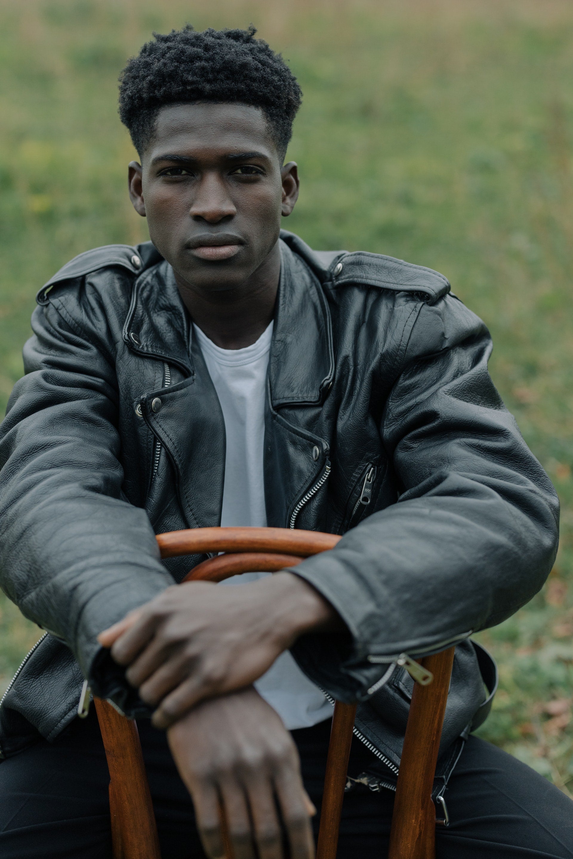 Vintage Men's Black Leather Motorcycle Jacket