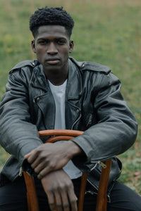 Vintage Men's Black Leather Motorcycle Jacket
