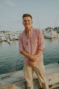 Summer Striped Casual Shirt - Men's Linen/Cotton Blend