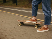 Men's Sportive Shoes - Classic Design in Light Brown and White