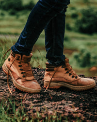Men's Leather Sneakers - High Top GAT-Style